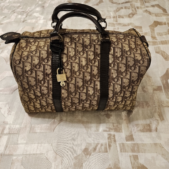 Christian Dior Brown Trotter Canvas Boston Tote Bag - Picture 1 of 16